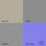 Stucco Brush Straight Plaster 8K (Seamless - Tileable) - DrCG No 106