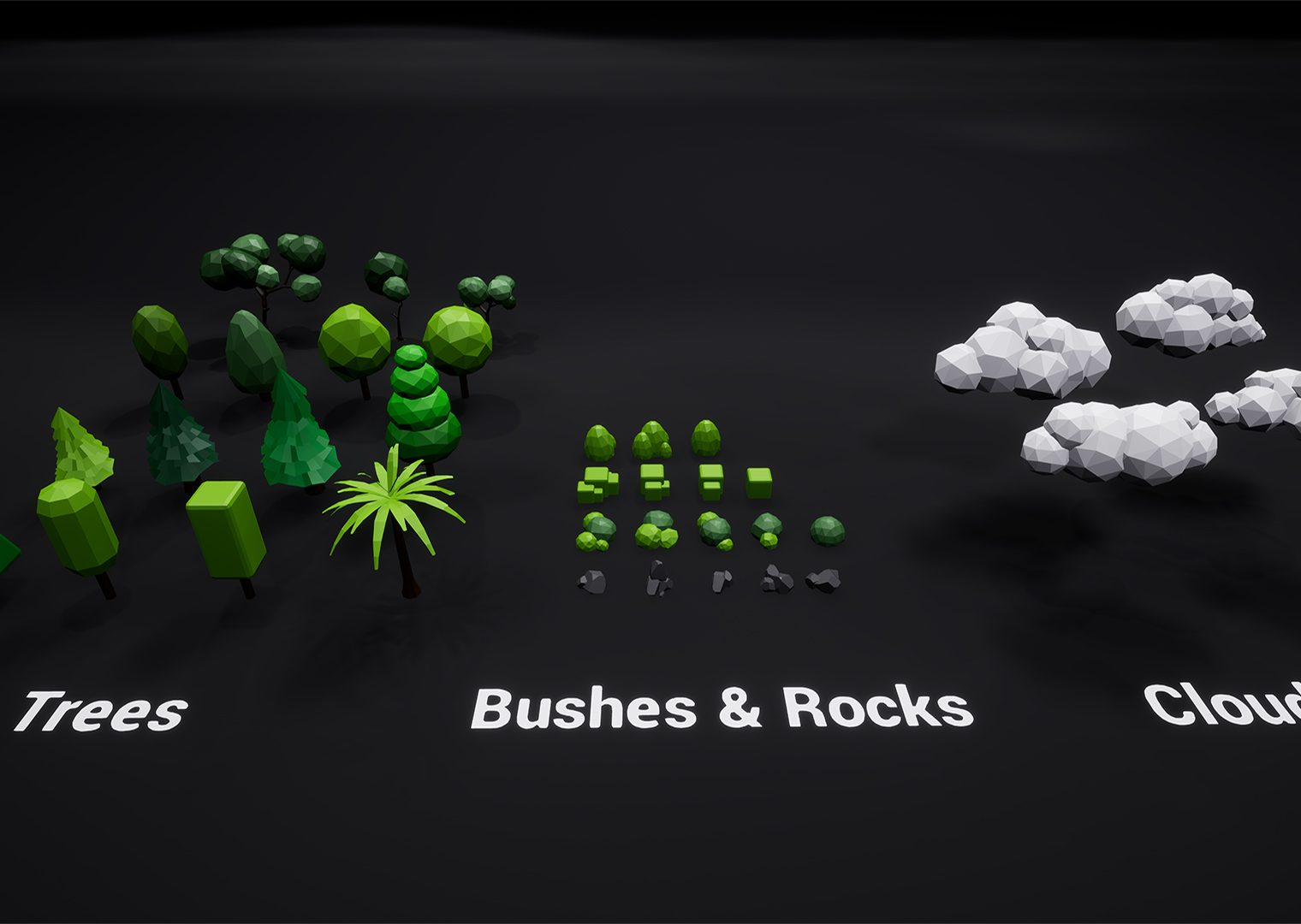DarkShot_Tree_Bushes & Rocks & Clouds